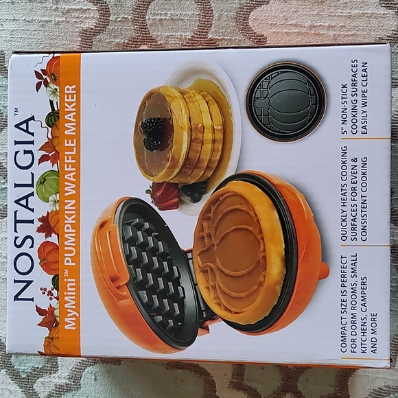 Nostalgia Kitchen Nwt Nostalgia Mymini Pumpkin Waffle Maker Poshmark